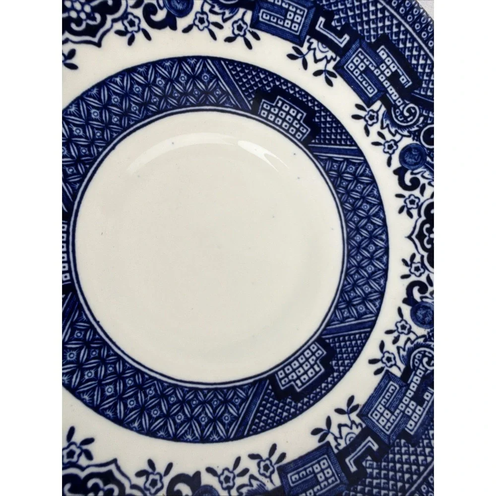 VTG Churchill England Blue White Willow Coffee Tea Saucer 5.5